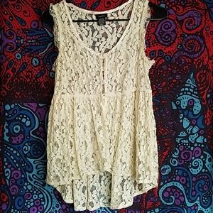 Lace Hi-Lo Vest